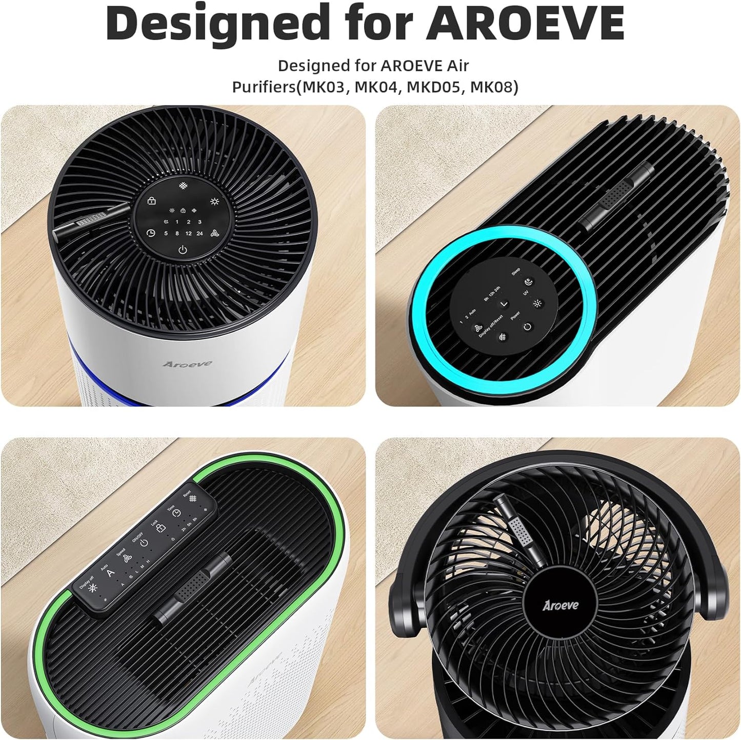 AROEVE Air Purifier Mini Diffuser Vent Clip Design for MK03, MK04, MKD05, MK08 10 Pack- Black