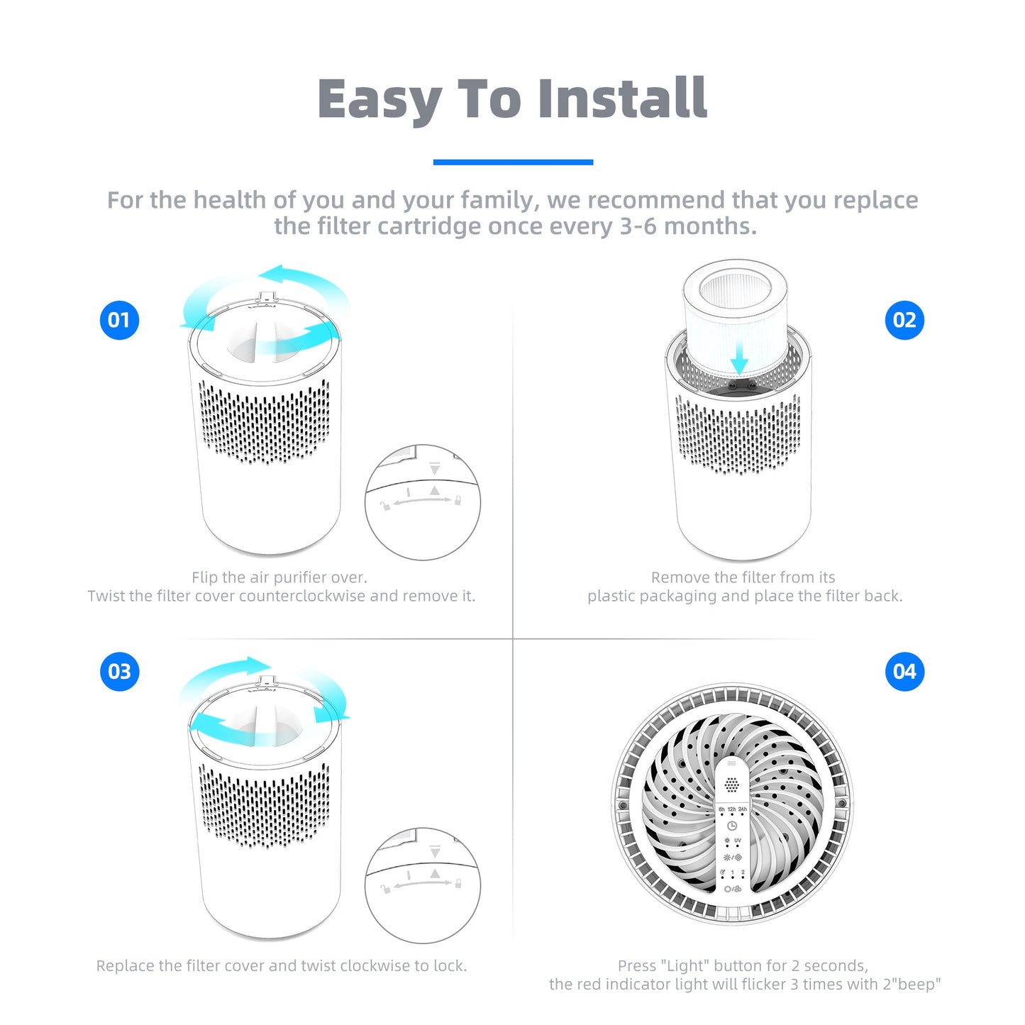 AROEVE HEPA Air Filter Replacement | MK01 & MK06- Standard Version