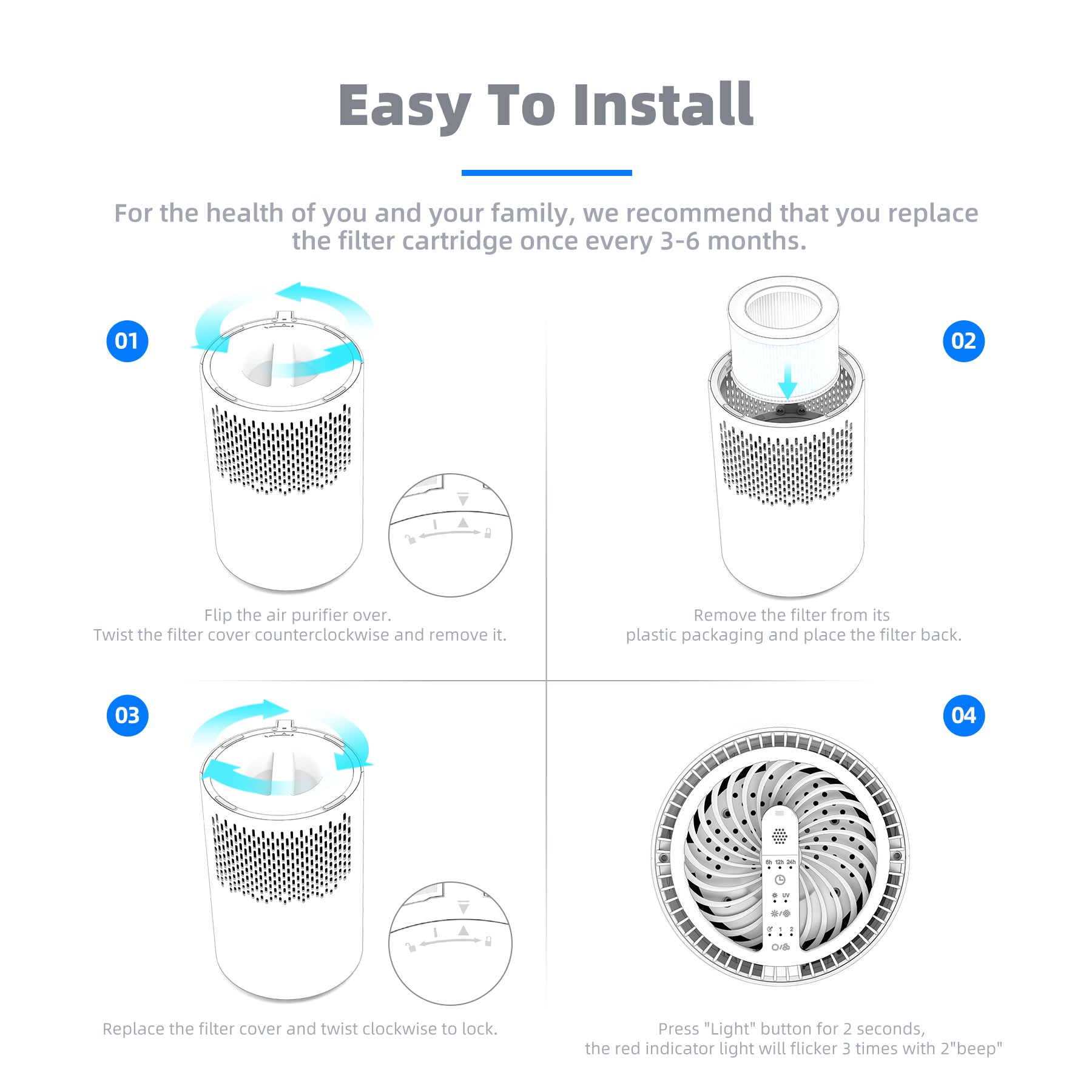 AROEVE HEPA Air Filter Replacement | MK01 & MK06- Pet Dander Version