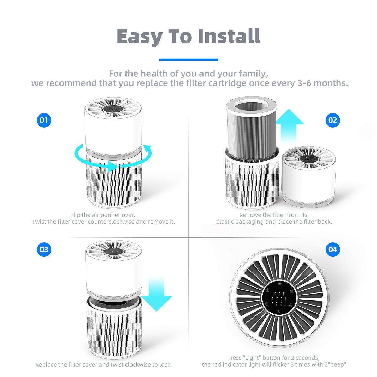 AROEVE HEPA Air Filter Replacement | MK03-Standard Version