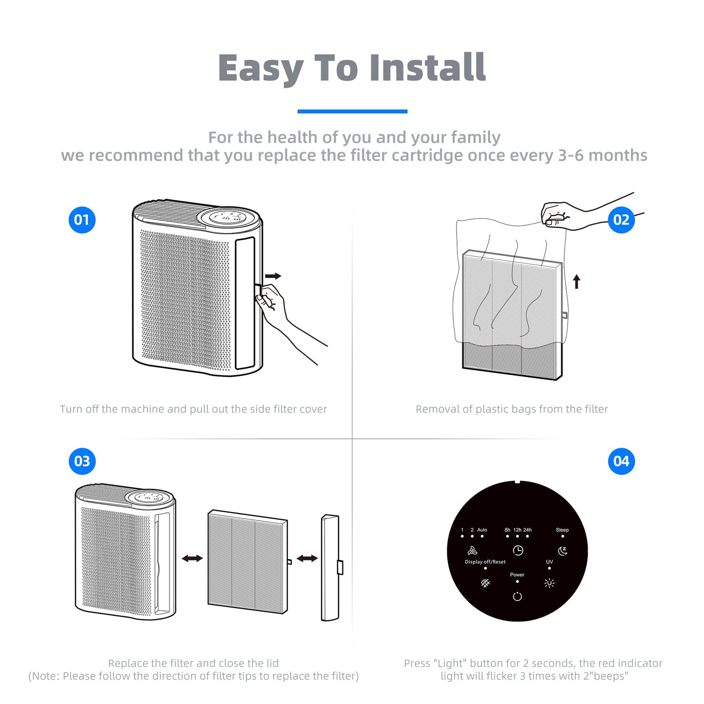 AROEVE HEPA Air Filter Replacement | MK04- Standard Version